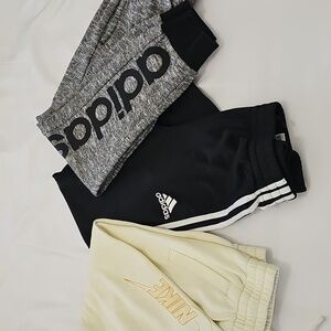 Adidas, Nike Boys Sweatspants Size 10-12. Black, Grey, Cream. Two Fleece